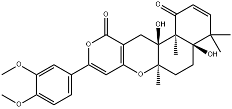 4H,11H-Naphtho[2,1-b]pyrano[3,4-e]pyran-1,11(5H)-dione, 9-(3,4-dimethoxyphenyl)-4a,6,6a,12,12a,12b-hexahydro-4a,12a-dihydroxy-4,4,6a,12b-tetramethyl-, (4aR,6aR,12aS,12bS)- Struktur