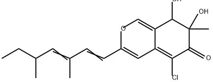 6H-2-Benzopyran-6-one, 5-chloro-3-(3,5-dimethyl-1,3-heptadienyl)-7,8-dihydro-7,8-dihydroxy-7-methyl- (9CI)|