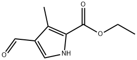 1H-Pyrrole-2-carboxylic acid, 4-formyl-3-methyl-, ethyl ester Struktur