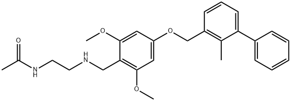 Acetamide, N-[2-[[[2,6-dimethoxy-4-[(2-methyl[1,1'-biphenyl]-3-yl)methoxy]phenyl]methyl]amino]ethyl]-|N-(2-((2,6-二甲氧基-4-((2-甲基-[1,1'-联苯]-3-基)甲氧基)苄基)氨基)乙基)乙酰胺