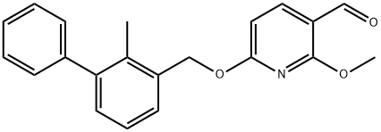 3-Pyridinecarboxaldehyde, 2-methoxy-6-[(2-methyl[1,1'-biphenyl]-3-yl)methoxy]-,1675205-30-7,结构式