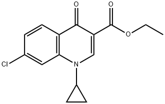 3-Quinolinecarboxylic acid, 7-chloro-1-cyclopropyl-1,4-dihydro-4-oxo-, ethyl ester Structure