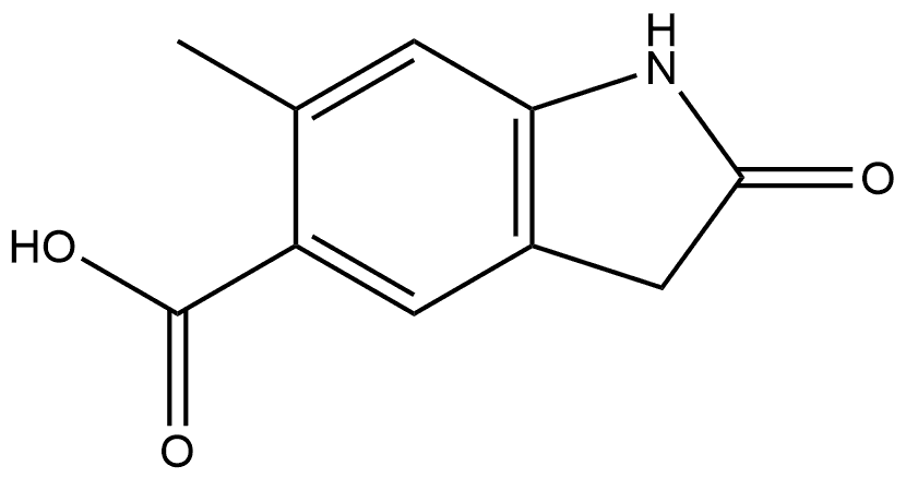 2,3-Dihydro-6-methyl-2-oxo-1H-indole-5-carboxylic acid Structure