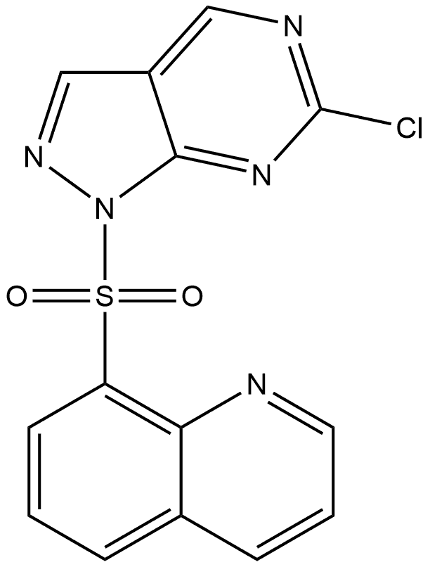 8-[(6-Chloro-1H-pyrazolo[3,4-d]pyrimidin-1-yl)sulfonyl]quinoline Structure