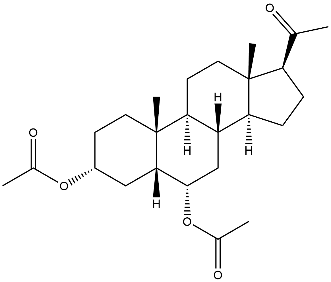 Pregnan-20-one, 3,6-bis(acetyloxy)-, (3α,5β,6α)- (9CI) Structure