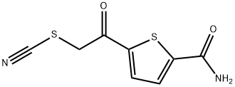 Thiocyanic acid, 2-[5-(aminocarbonyl)-2-thienyl]-2-oxoethyl ester Struktur