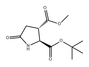 2,3-Pyrrolidinedicarboxylic acid, 5-oxo-, 2-(1,1-dimethylethyl) 3-methyl ester, trans- (9CI) Structure