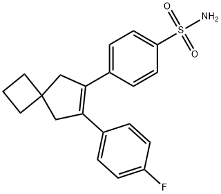 4-(7-(4-Fluorophenyl)spiro[3.4]oct-6-en-6-yl)benzenesulfonamide 化学構造式