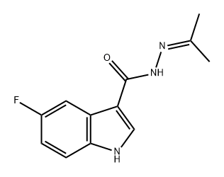 1H-Indole-3-carboxylic acid, 5-fluoro-, 2-(1-methylethylidene)hydrazide Struktur