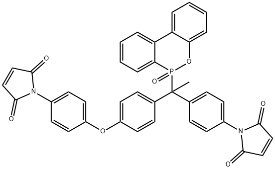 1H-Pyrrole-2,5-dione, 1-[4-[1-[4-[4-(2,5-dihydro-2,5-dioxo-1H-pyrrol-1-yl)phenoxy]phenyl]-1-(6-oxido-6H-dibenz[c,e][1,2]oxaphosphorin-6-yl)ethyl]phenyl]-,1683589-55-0,结构式