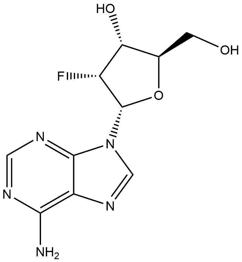 9H-Purin-6-amine, 9-(2-deoxy-2-fluoro-α-D-ribofuranosyl)- 化学構造式