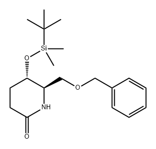 2-Piperidinone, 5-[[(1,1-dimethylethyl)dimethylsilyl]oxy]-6-[(phenylmethoxy)methyl]-, (5S-trans)- (9CI) Structure