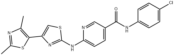 3-Pyridinecarboxamide, N-(4-chlorophenyl)-6-[(2',4'-dimethyl[4,5'-bithiazol]-2-yl)amino]- Structure