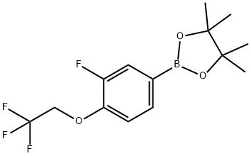 2-(3-氟-4-(2,2,2-三氟乙氧基)苯基)-4,4,5,5-四甲基-1,3,2-二氧硼杂环戊烷 结构式