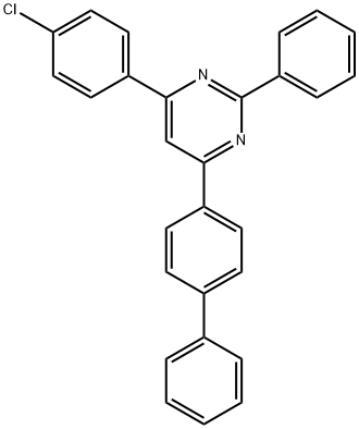 Pyrimidine, 4-[1,1'-biphenyl]-4-yl-6-(4-chlorophenyl)-2-phenyl- 化学構造式