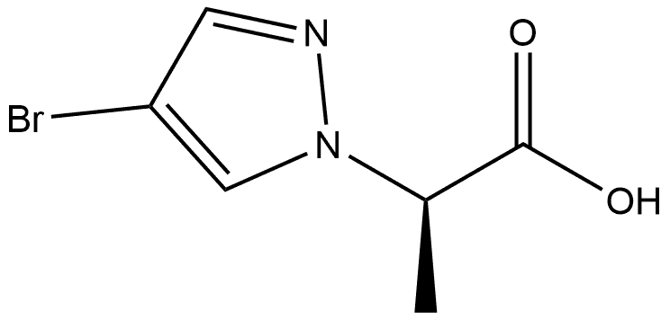 1H-Pyrazole-1-acetic acid, 4-bromo-α-methyl-, (αR)- 化学構造式