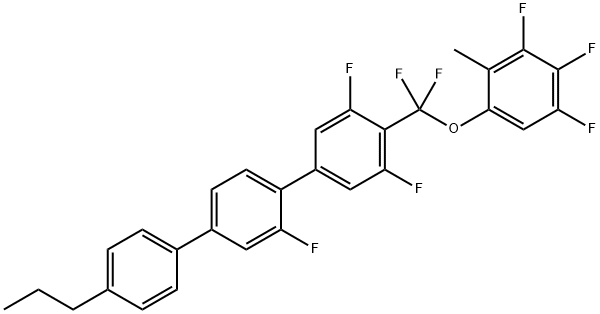 1,1':4',1''-Terphenyl, 4-[difluoro(3,4,5-trifluoro-2-methylphenoxy)methyl]-2',3,5-trifluoro-4''-propyl- 结构式