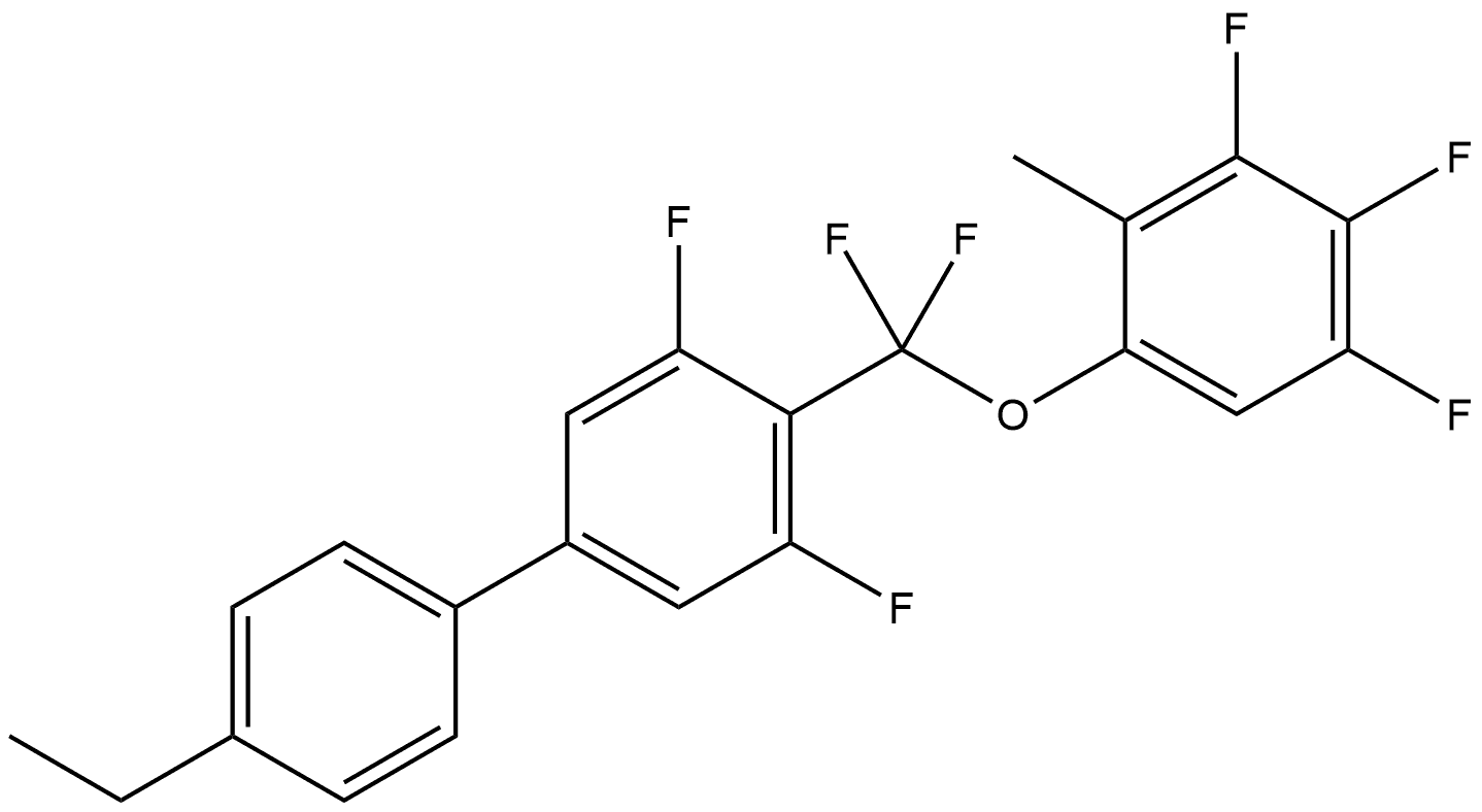 Benzene, 1-[(4′-ethyl-3,5-difluoro[1,1′-biphenyl]-4-yl)difluoromethoxy]-3,4,5-trifluoro-2-methyl- 化学構造式