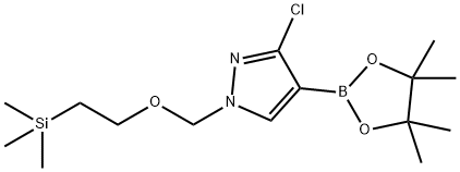 1H-Pyrazole, 3-chloro-4-(4,4,5,5-tetramethyl-1,3,2-dioxaborolan-2-yl)-1-[[2-(trimethylsilyl)ethoxy]methyl]- Structure