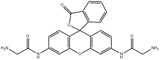 Acetamide, N,N'-(3-oxospiro[isobenzofuran-1(3H),9'-[9H]xanthene]-3',6'-diyl)bis[2-amino- Structure