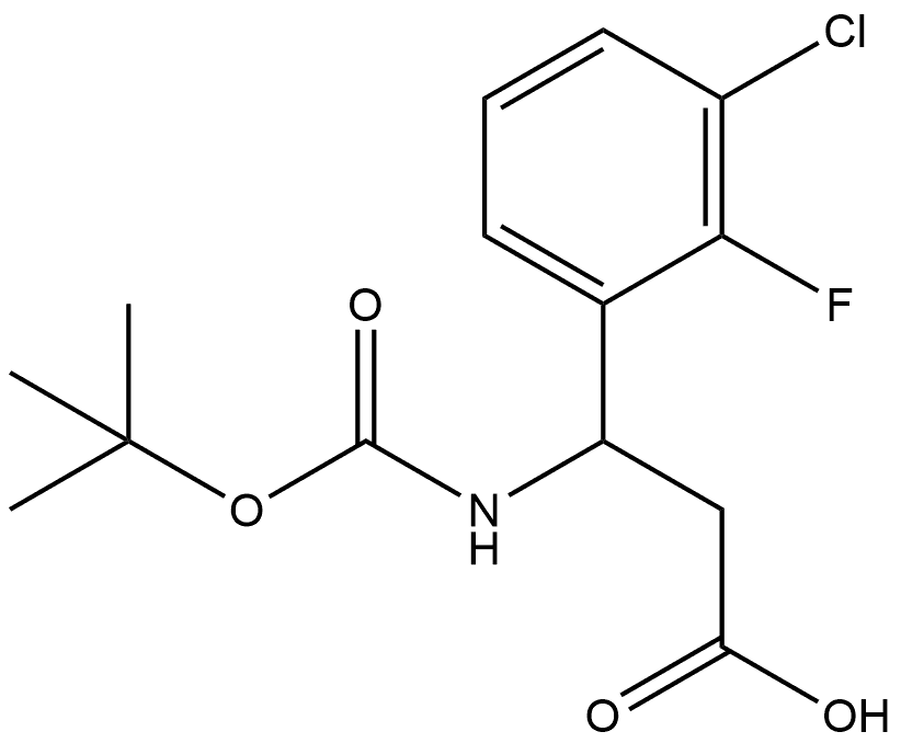 methyl-3-((tert-butoxycarbonyl)amino)-3-(3-chloro-2-fluorophenyl)propanoate Structure