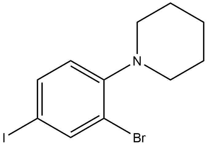 1-(2-BROMO-4-IODOPHENYL)PIPERIDINE, 1692165-09-5, 结构式