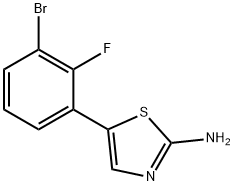 5-(3-Bromo-2-fluorophenyl)thiazol-2-amine 结构式