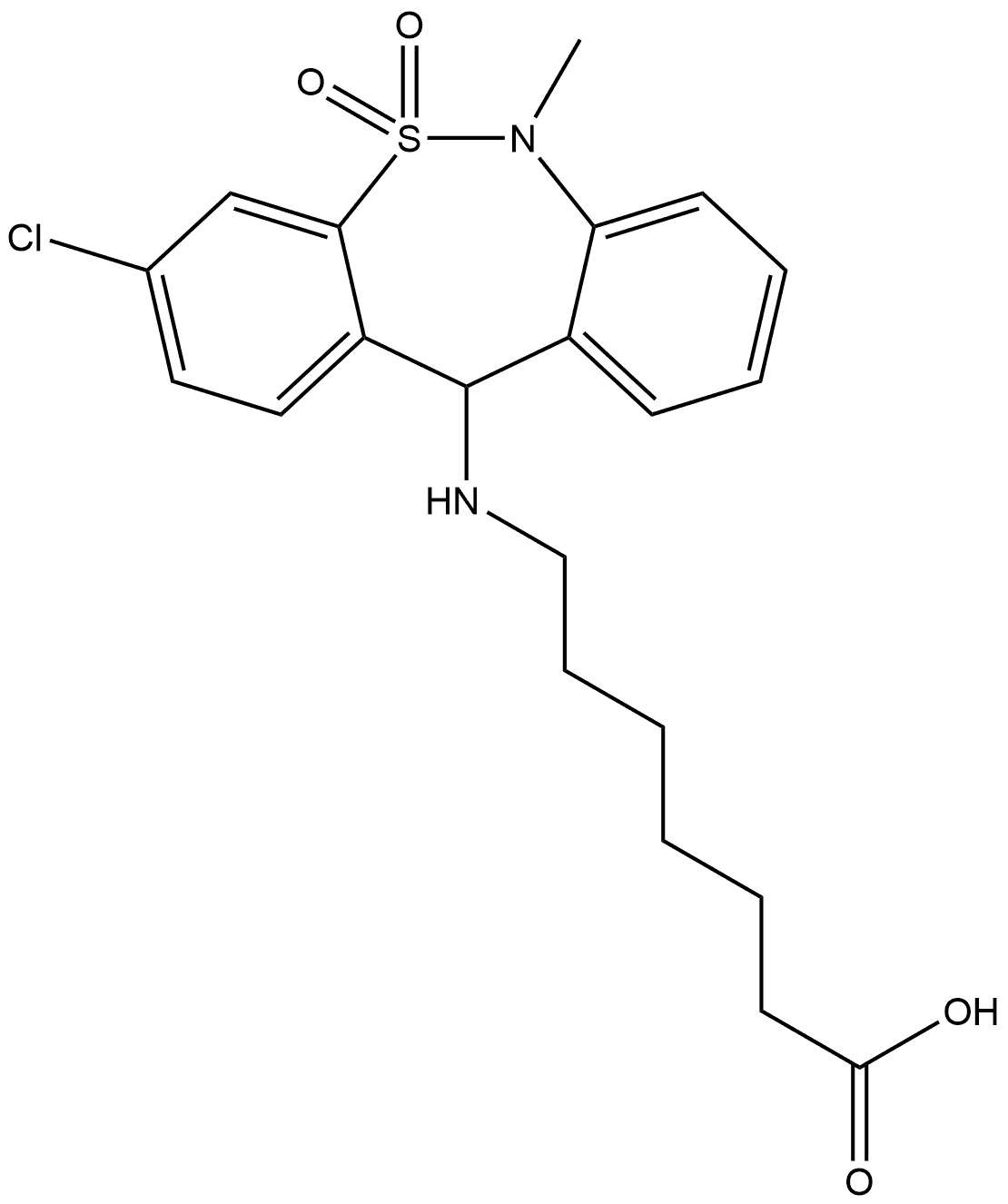 (+)-Tianeptine Structure