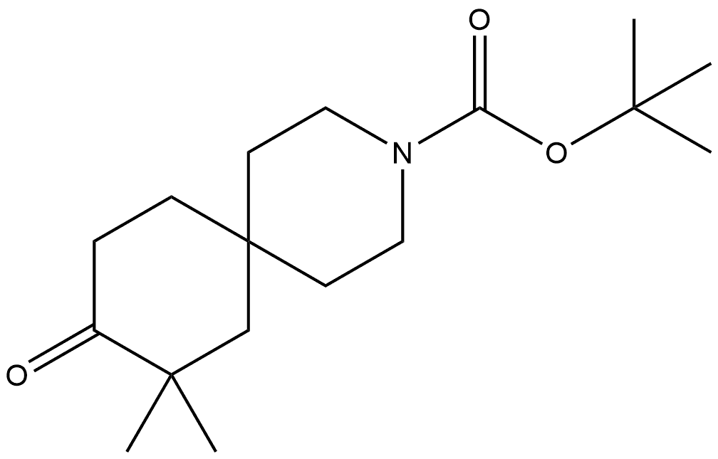 1,1-Dimethylethyl 8,8-dimethyl-9-oxo-3-azaspiro[5.5]undecane-3-carboxylate Structure