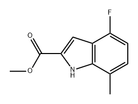 1H-Indole-2-carboxylic acid, 4-fluoro-7-methyl-, methyl ester Struktur