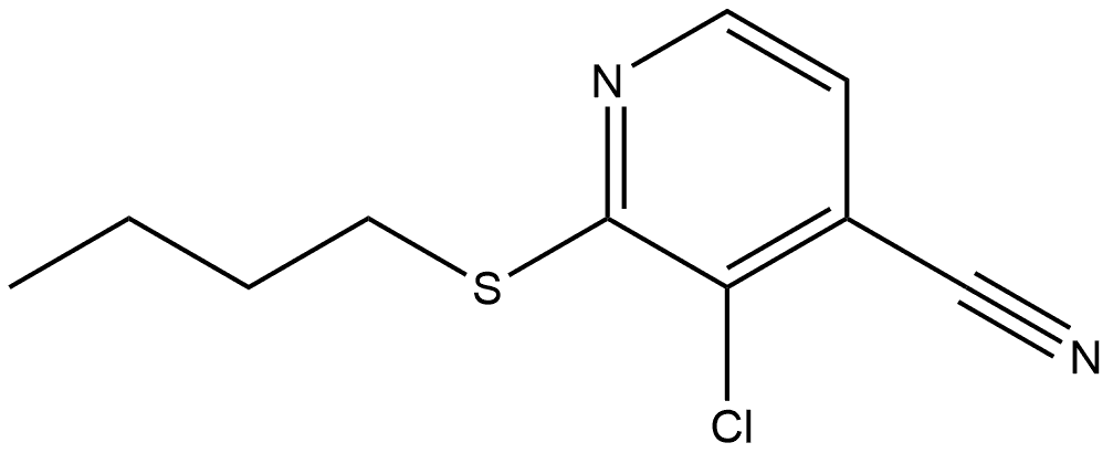 2-(Butylthio)-3-chloro-4-pyridinecarbonitrile 化学構造式