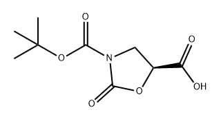 (S)-3-(叔丁氧基羰基)-2-氧代噁唑烷-5-羧酸, 169688-49-7, 结构式
