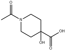 4-Piperidinecarboxylic acid, 1-acetyl-4-hydroxy- Struktur