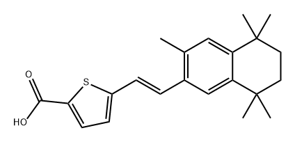 2-Thiophenecarboxylic acid, 5-[2-(5,6,7,8-tetrahydro-3,5,5,8,8-pentamethyl-2-naphthalenyl)ethenyl]-, (E)- (9CI) Structure