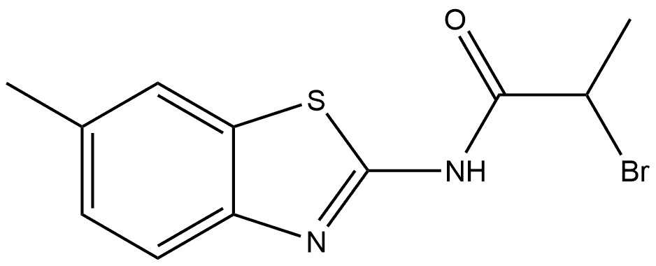 2-Bromo-N-(6-methyl-2-benzothiazolyl)propanamide Structure