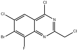 7-溴-4,6-二氯-2-(氯甲基)-8-氟喹唑啉, 1698028-17-9, 结构式