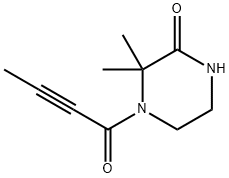 4-(but-2-ynoyl)-3,3-dimethylpiperazin-2-one Struktur