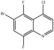 6-bromo-4-chloro-5,8-difluoroquinoline 化学構造式