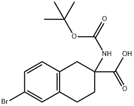 6-bromo-2-{[(tert-butoxy)carbonyl]amino}-1,2,3,4-tetrahydronaphthalene-2-carboxylic acid Structure