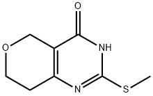 4H-Pyrano[4,3-d]pyrimidin-4-one, 3,5,7,8-tetrahydro-2-(methylthio)- 化学構造式