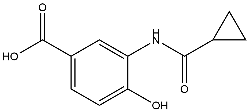 3-[(Cyclopropylcarbonyl)amino]-4-hydroxybenzoic acid Struktur