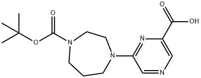 6-(4-(TERT-BUTOXYCARBONYL)-1,4-DIAZEPAN-1-YL)PYRAZINE-2-CARBOXYLIC ACID, 1700483-37-9, 结构式