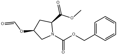 1,2-Pyrrolidinedicarboxylic acid, 4-(formyloxy)-, 2-methyl 1-(phenylmethyl) ester, (2S-cis)- (9CI) 化学構造式