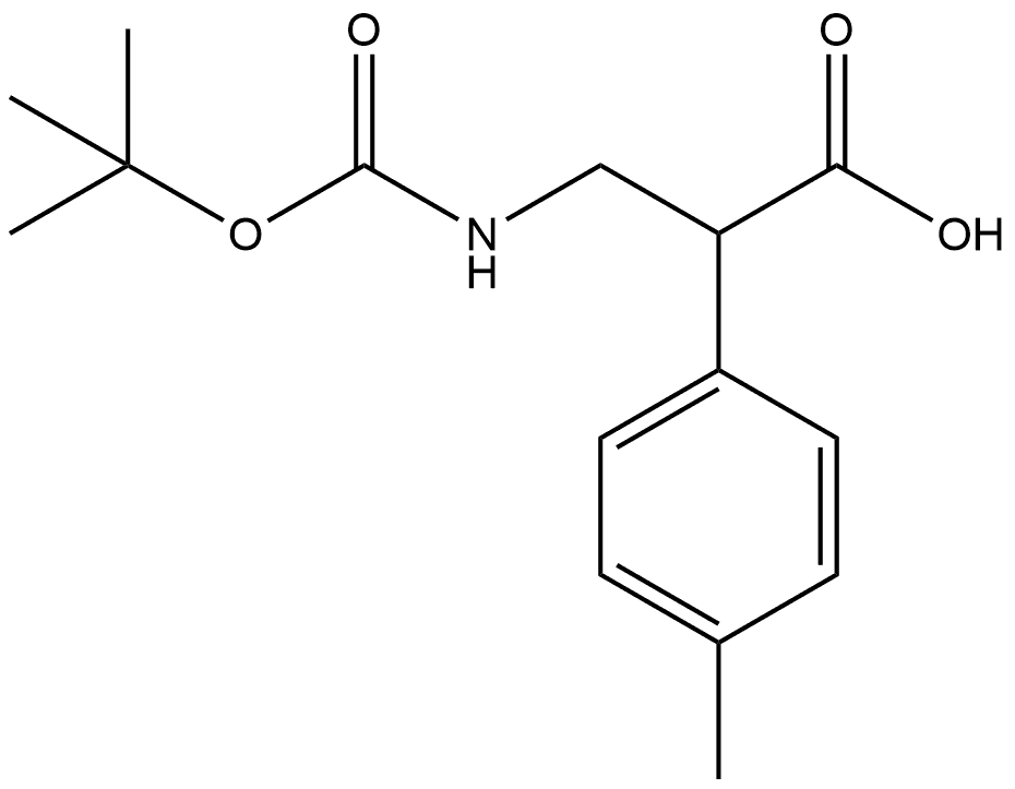 Benzeneacetic acid, α-[[[(1,1-dimethylethoxy)carbonyl]amino]methyl]-4-methyl- Structure