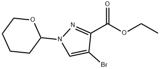 4-溴-1-(四氢2H-吡喃-2-基)-1H-吡唑-3-羧酸乙酯,1702269-27-9,结构式