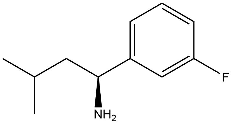 (1S)-1-(3-fluorophenyl)-3-methylbutan-1-amine 化学構造式