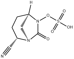 Sulfuric acid, mono[(1R,2S,5R)-2-cyano-7-oxo-1,6-diazabicyclo[3.2.1]oct-6-yl] ester Structure