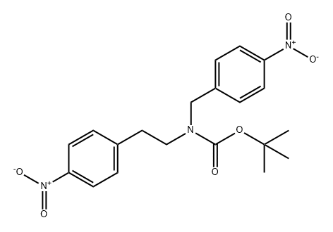 Carbamic acid, N-[2-(4-nitrophenyl)ethyl]-N-[(4-nitrophenyl)methyl]-, 1,1-dimethylethyl ester Structure
