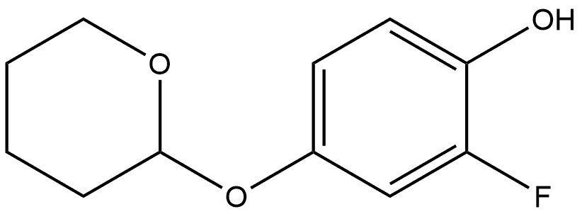 2-Fluoro-4-[(tetrahydro-2H-pyran-2-yl)oxy]phenol 结构式