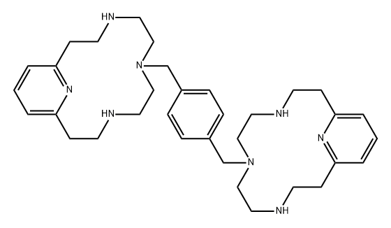 4,7,10,17-Tetraazabicyclo[11.3.1]heptadeca-1(17),13,15-triene, 7,7'-[1,4-phenylenebis(methylene)]bis- Struktur